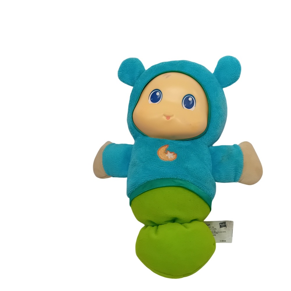 2017 Playskool Hasbro Lullaby Singing Glo Worm Blue Plushie Babies WORKS‎ STAINS